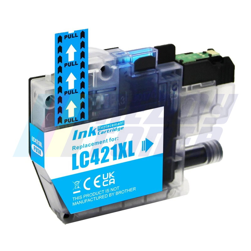 Atramentový cartridge Brother 421XC (LC421XLC) cyan (modrý), kompatibilný