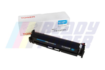 Laserový toner HP W2211A, 207A, bez čipu, cyan (modrý), kompatibilný