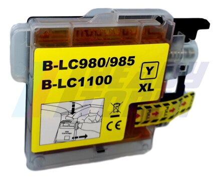 Atramentový cartridge Brother 980Y/985Y (LC980Y / LC985Y / LC1100Y) yellow (žltý), kompatibilný
