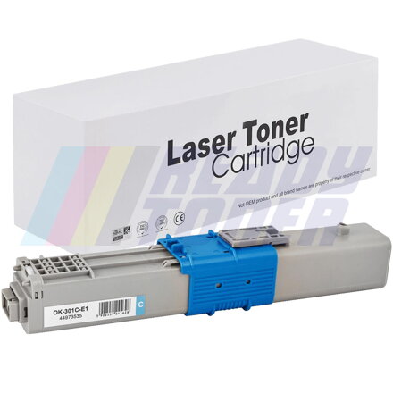Laserový toner OKi 301C (44973535) cyan (modrý), kompatibilný